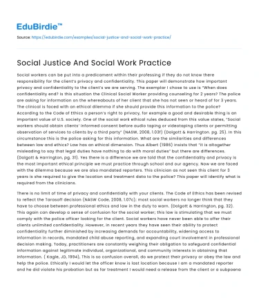 Integrating Social Justice Into Social Work Practice