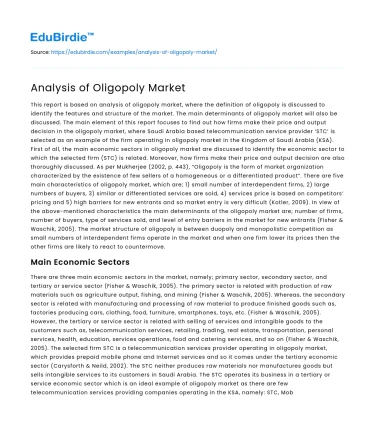 Analysis of Oligopoly Market