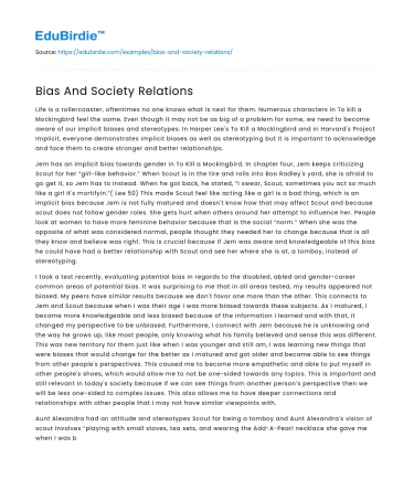 Bias And Society Relations