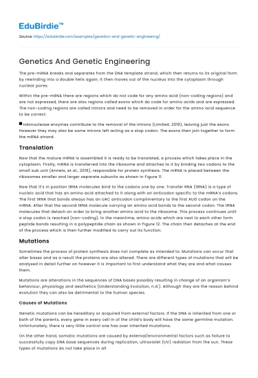 Genetics And Genetic Engineering