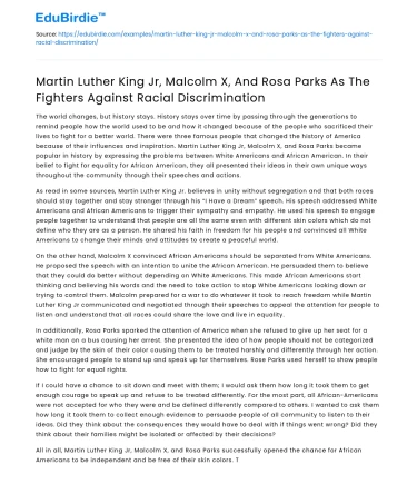 Civil Rights Icons: MLK, Malcolm X, Rosa Parks