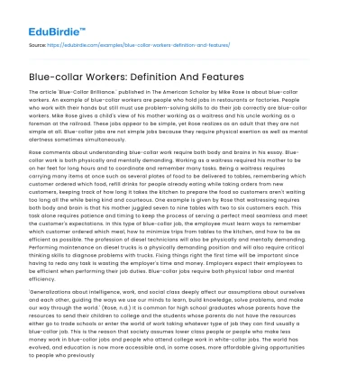 Blue-collar Workers: Definition And Features