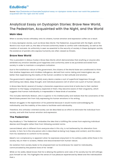 Dystopian Stories and Their Themes