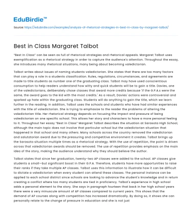 Best in Class Margaret Talbot