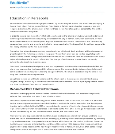 Education in Persepolis