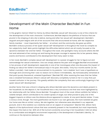 Development of the Main Character Bechdel in Fun Home