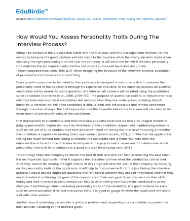 Personality Traits in Interviews