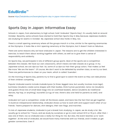 Sports Day in Japan: Informative Essay