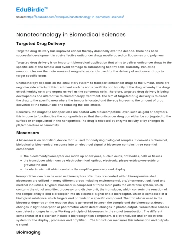 Revolutionizing Healthcare: Nanotechnology in Biomedical Applications