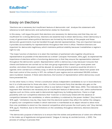 Essay on Elections