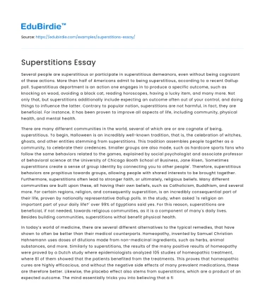 Superstitions Essay