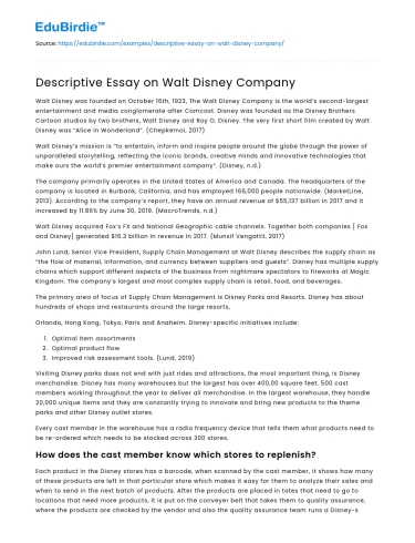 The Enchanting World of Disney: A Descriptive Analysis