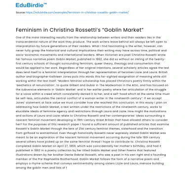 Feminism in Christina Rossetti’s “Goblin Market”