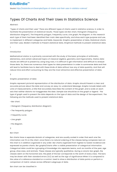 Statistical Charts: Types and Applications
