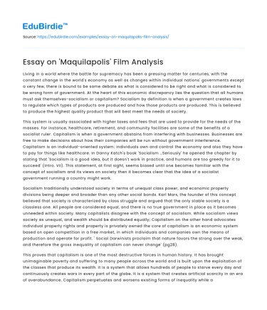 Essay on ‘Maquilapolis’ Film Analysis