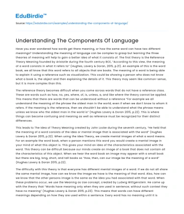Understanding The Components Of Language