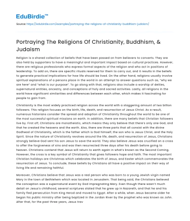 The Essence Of Three Major Religions