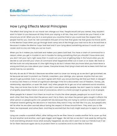 Deception on Ethical Standards