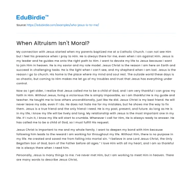 When Altruism Isn’t Moral?