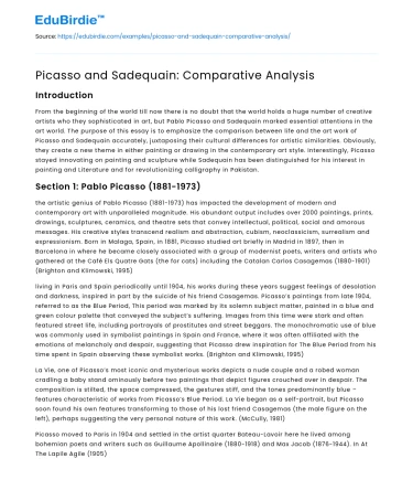 Picasso and Sadequain: Comparative Analysis
