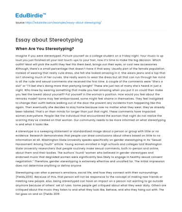 Essay about Stereotyping