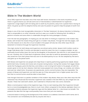 Bible In The Modern World