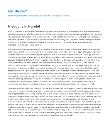 Misogyny in Hamlet