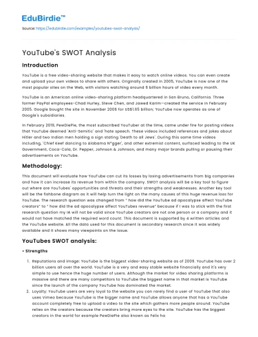YouTube’s SWOT Analysis