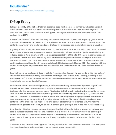 K-Pop Essay