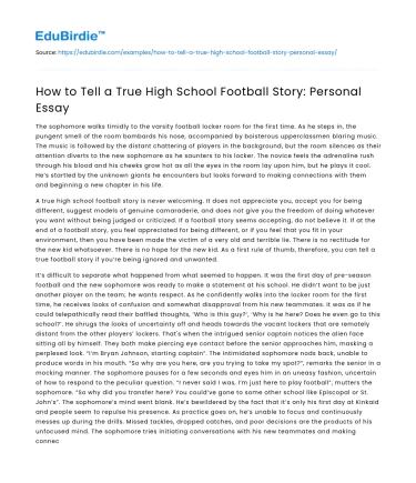 How to Tell a True High School Football Story: Personal Essay
