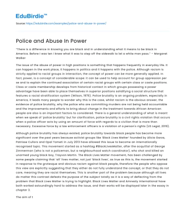 Police and Abuse In Power