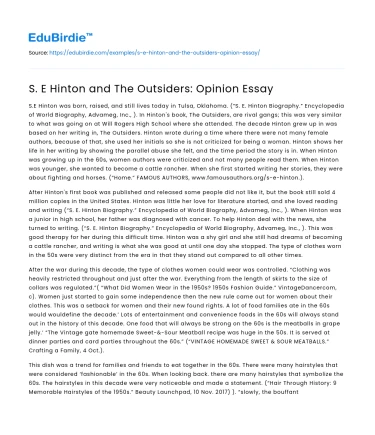 S. E. Hinton’s Impact through “The Outsiders”