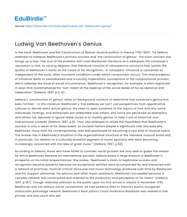 Ludwig Van Beethoven’s Genius