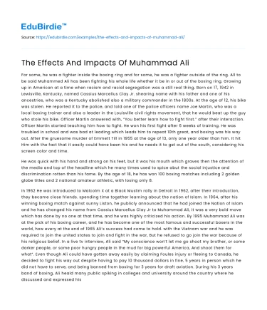 Legacy and Influence of Muhammad Ali