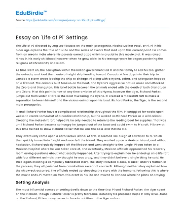 The Diverse Settings in “Life of Pi”