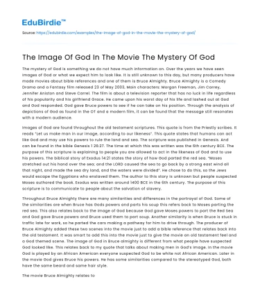 The Image Of God In The Movie The Mystery Of God