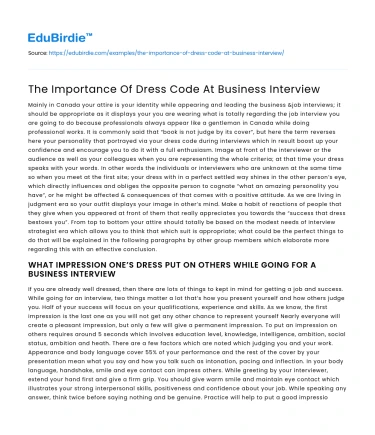 The Role of Dress Code in Interview Success