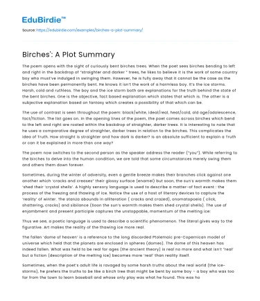 Birches’: A Plot Summary