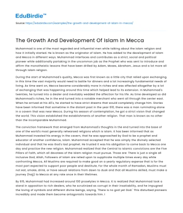 The Growth And Development Of Islam In Mecca