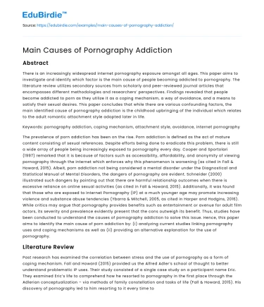 Main Causes of Pornography Addiction