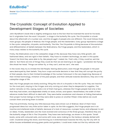 The Crysalids: Evolution in Society’s Development