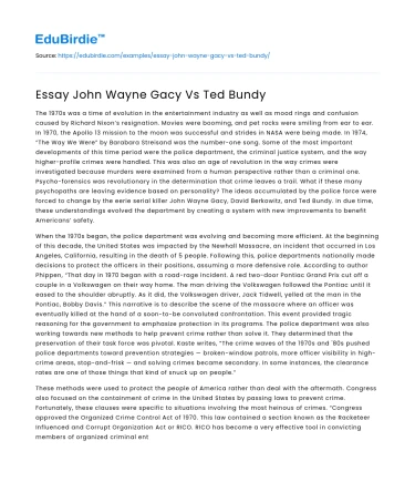 Essay John Wayne Gacy Vs Ted Bundy