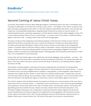 Second Coming of Jesus Christ: Essay