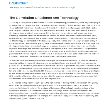 The Correlation Of Science And Technology