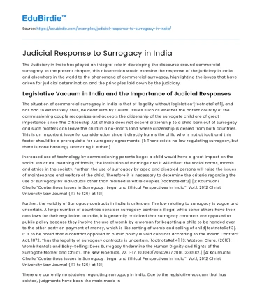 Judicial Response to Surrogacy in India