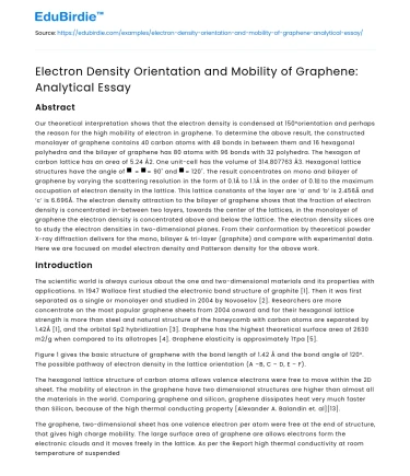 Electron Density Orientation and Mobility of Graphene
