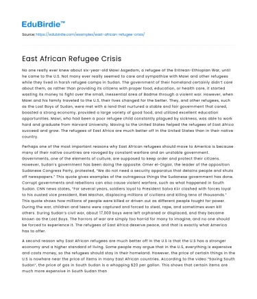 East African Refugee Crisis