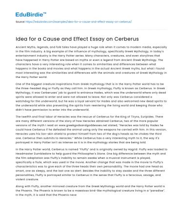 Idea for a Cause and Effect Essay on Cerberus