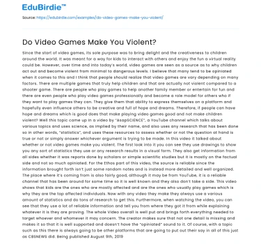 The Connection Between Video Games and Violence