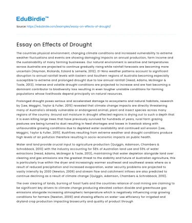 Essay on Effects of Drought